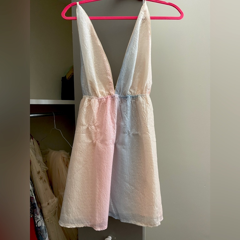 Light rainbow mini dress